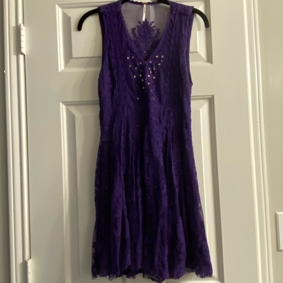 Free People Purple Mini Flowy Dress - Picture 1 of 2